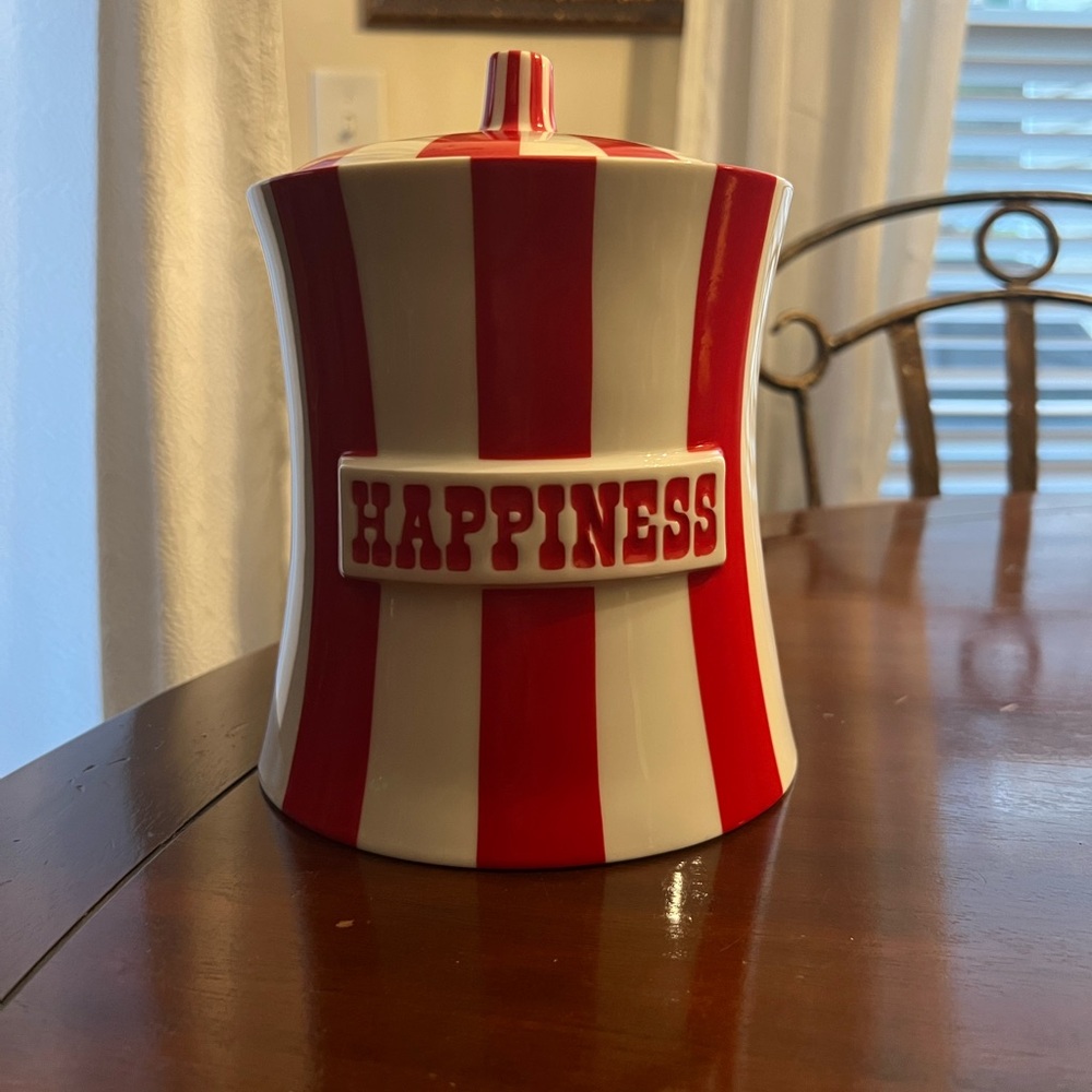 Jonathan Adler Red and White Canister